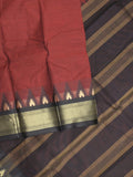 Dhaka cotton saree for women | cherry pink | temple border | contrast blouse