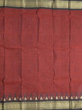 Dhaka cotton saree for women | cherry pink | temple border | contrast blouse