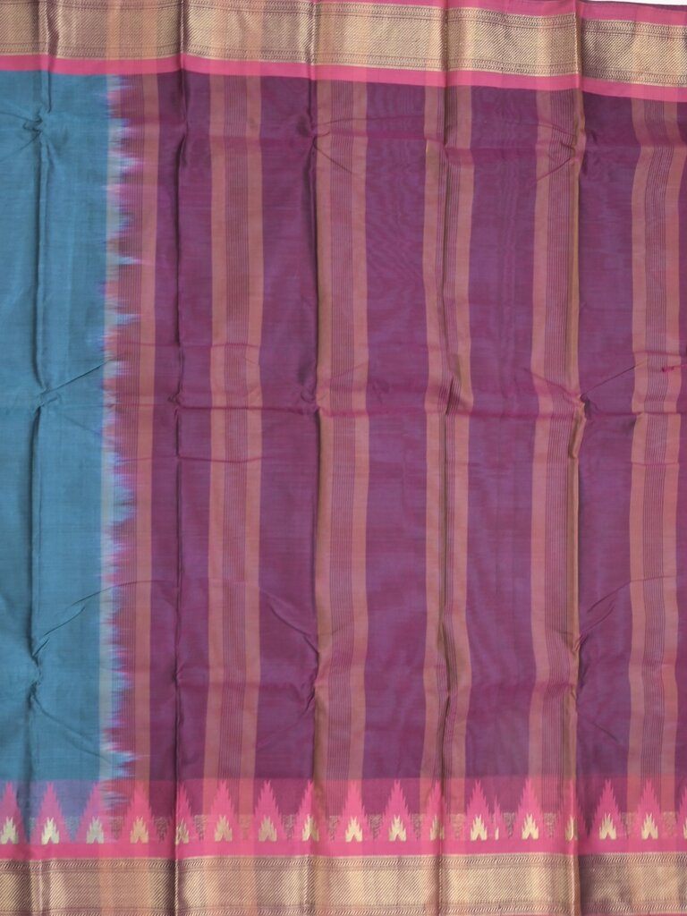 Dhaka cotton saree for women | cherry pink | temple border | contrast blouse