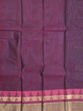 Dhaka cotton saree for women | cherry pink | temple border | contrast blouse