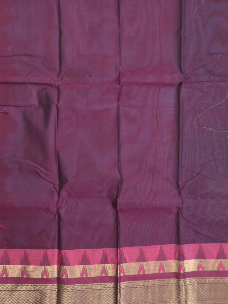 Dhaka cotton saree for women | cherry pink | temple border | contrast blouse