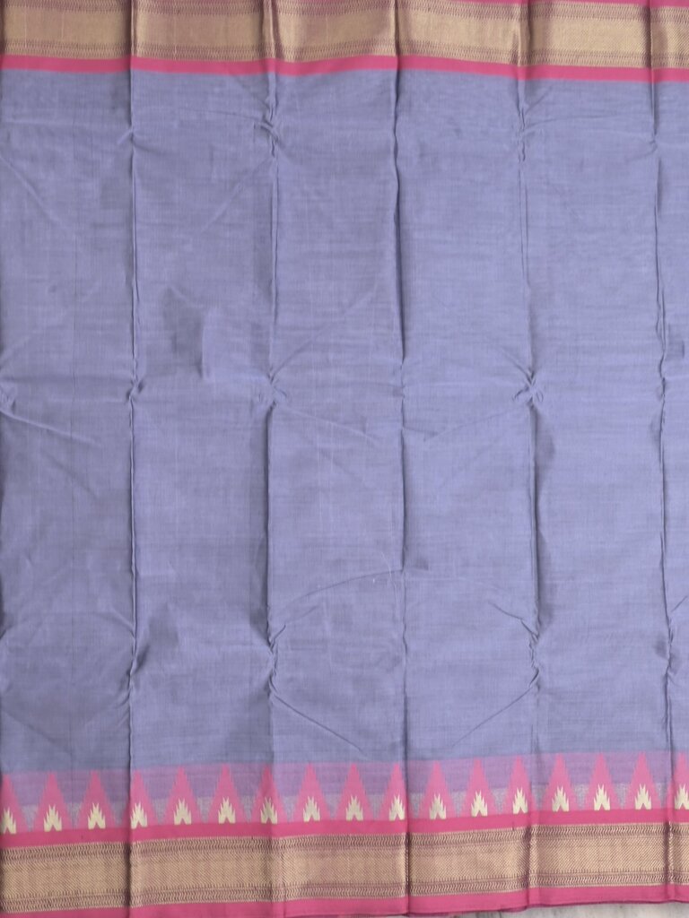 Dhaka cotton saree for women | cherry pink | temple border | contrast blouse