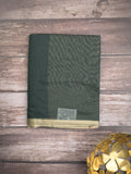 Maheshwari fancy saree black color allover plain and small kaddi border with contrast plain pallu and attached blouse