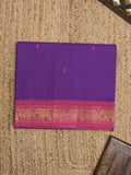 Kanchi cotton saree allover motifs and zari border with attached self-blouse