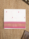 Kanchi cotton saree allover motifs and zari border with attached self-blouse