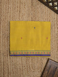 Kanchi cotton saree allover motifs and zari border with attached self-blouse