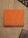 Kanchi cotton saree allover motifs and zari border with attached self-blouse