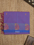 Kanchi cotton saree allover motifs and weaving border with attached self blouse