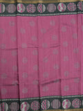 Maheshwari fancy saree purple color allover motifs & zari border with printed pallu and contrast blouse
