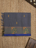 Kanchi cotton saree allover motifs and weaving border with attached self blouse