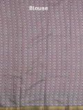 Maheshwari fancy saree purple color allover motifs & zari border with printed pallu and contrast blouse