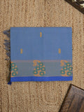 Kanchi cotton saree allover motifs and weaving border with attached self blouse