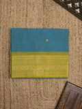 Kanchi cotton saree allover plain with kanchi border and attached self blouse