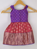 Traditional kanchi pattu silk lehenga set for kids 0-1 year