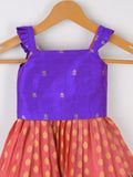 Traditional kanchi pattu silk lehenga set for kids 0-1 year