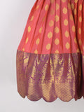 Traditional kanchi pattu silk lehenga set for kids 0-1 year