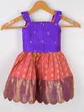 Traditional kanchi pattu silk lehenga set for kids 0-1 year