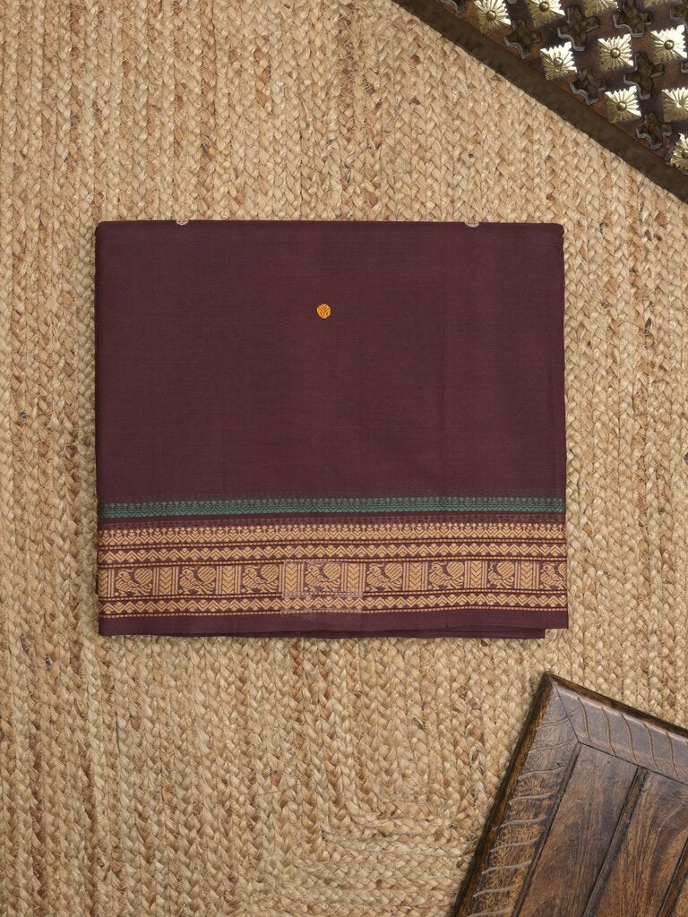 Kanchi cotton saree allover motifs with zari border with attached self blouse