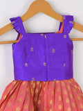 Traditional kanchi pattu silk lehenga set for kids 0-1 year
