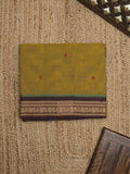 Kanchi cotton saree allover motifs with zari border with attached self blouse