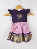 Traditional kanchi pattu silk lehenga set for kids 0-1 year