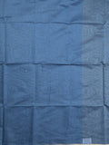 Maheshwari fancy saree blue color allover plain and small kaddi border with contrast plain pallu and attached blouse