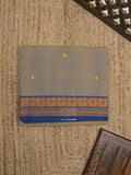 Kanchi cotton saree allover motifs with contrast border and attached self blouse