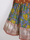 Traditional kanchi pattu silk lehenga set for kids 2-3 years