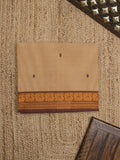 Kanchi cotton saree allover motifs with contrast border and attached self blouse
