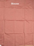 Maheshwari fancy saree red color allover plain and small kaddi border with contrast plain pallu and attached blouse