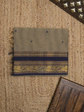 Kanchi cotton saree allover motifs with contrast border and attached self blouse
