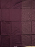 Maheshwari fancy saree dark brown color allover plain and small kaddi border with contrast plain pallu and attached blouse