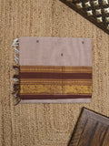 Kanchi cotton saree allover motifs with contrast border and attached self blouse