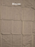 Maheshwari fancy saree dark brown color allover plain and small kaddi border with contrast plain pallu and attached blouse