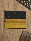 Kanchi cotton saree allover motifs with contrast border and attached self blouse