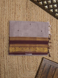 Kanchi cotton saree allover motifs with contrast border and attached self blouse