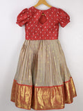 Traditional kanchi pattu silk lehenga set for kids 8-9 years