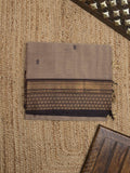 Kanchi cotton saree allover motifs with contrast border and attached self blouse