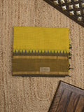 Kanchi cotton plain saree with zari border with attached self blouse