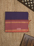 Kanchi cotton plain saree with zari border with attached self blouse