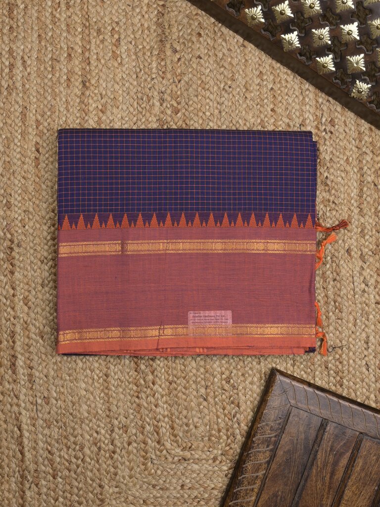 Kanchi cotton plain saree with zari border with attached self blouse