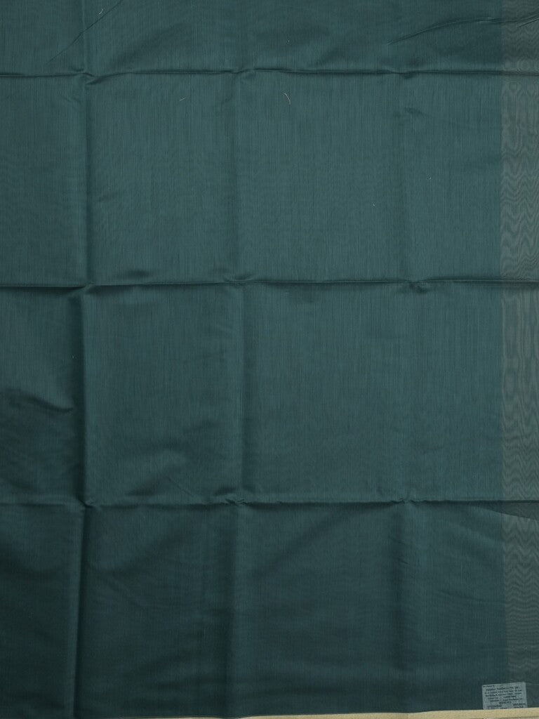 Maheshwari fancy saree cyan blue color allover plain and small kaddi border with contrast plain pallu and attached blouse