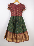 Traditional kanchi pattu silk lehenga set for kids 5-6 years
