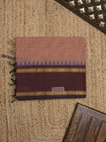 Kanchi cotton plain saree with zari border with attached self blouse