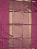 Maheshwari fancy saree magenta color allover plain and small kaddi border with self pallu and attached blouse