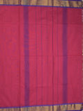 Kanchi cotton plain saree with zari border with attached self blouse