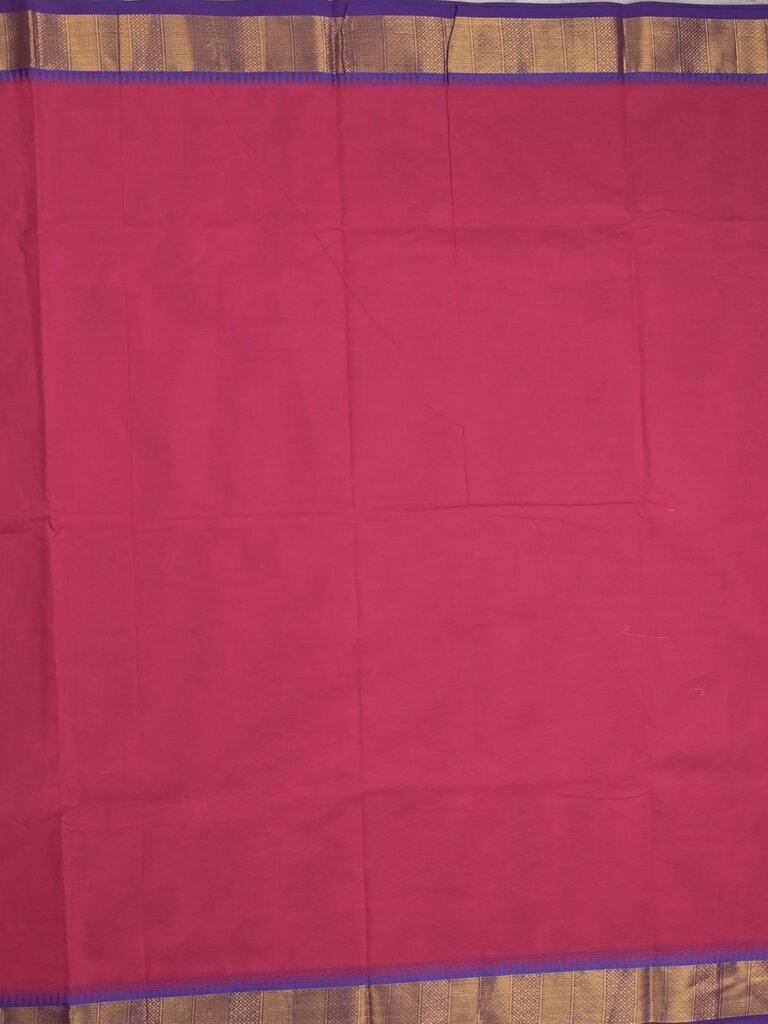 Kanchi cotton plain saree with zari border with attached self blouse