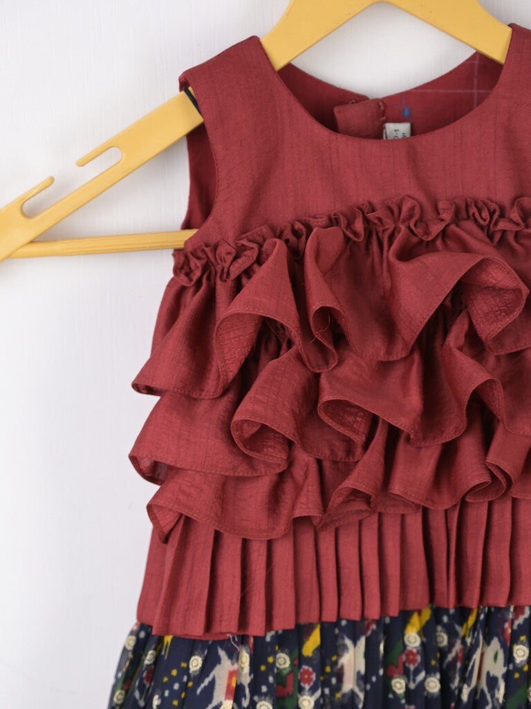 Traditional kanchi pattu silk lehenga set for kids 0-1 year