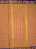 Kanchi cotton plain saree with zari border with attached self blouse