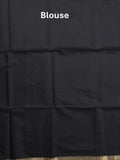 Maheshwari fancy saree black color allover plain and small kaddi border with self pallu and attached blouse